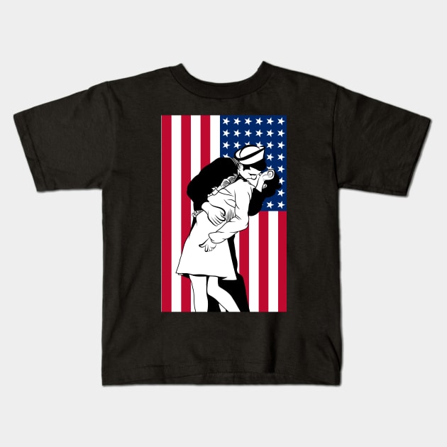 American Kiss Kids T-Shirt by ameeraalqaed